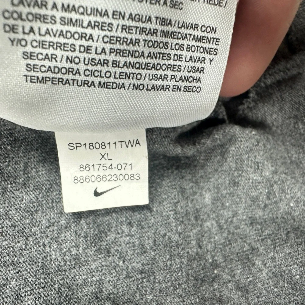 Nike Sportswear Full Zip Hoodie Mens XL‎ Gray Lightweight Jersey Sweatshirt